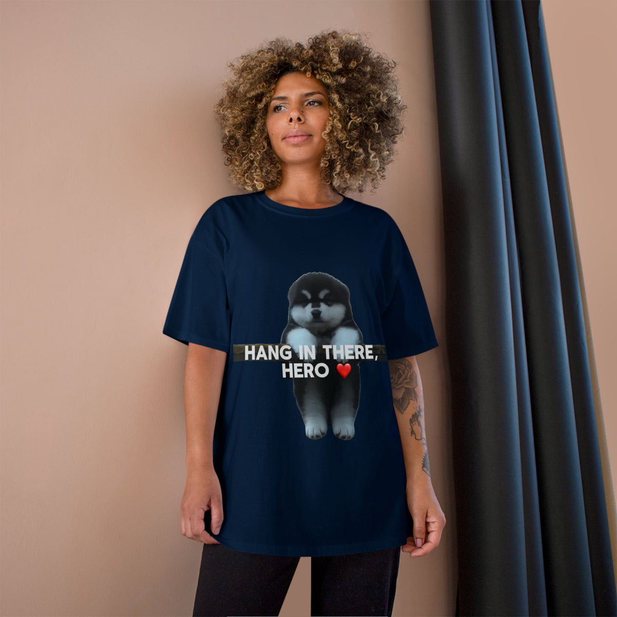 HANG IN THERE HUSKY - CHAMPION T-SHIRT