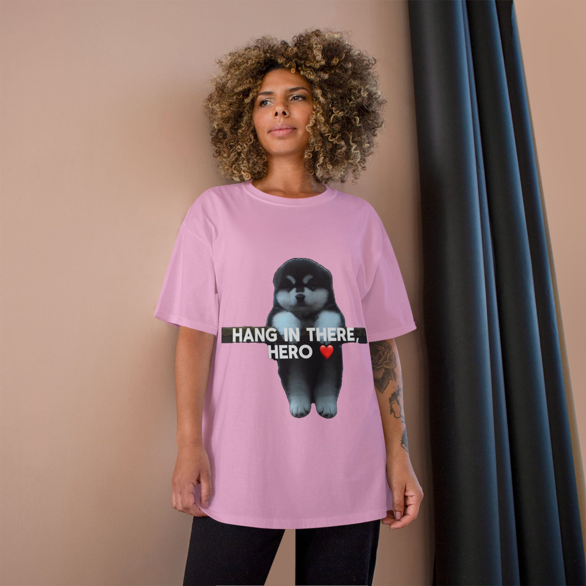 HANG IN THERE HUSKY - CHAMPION T-SHIRT