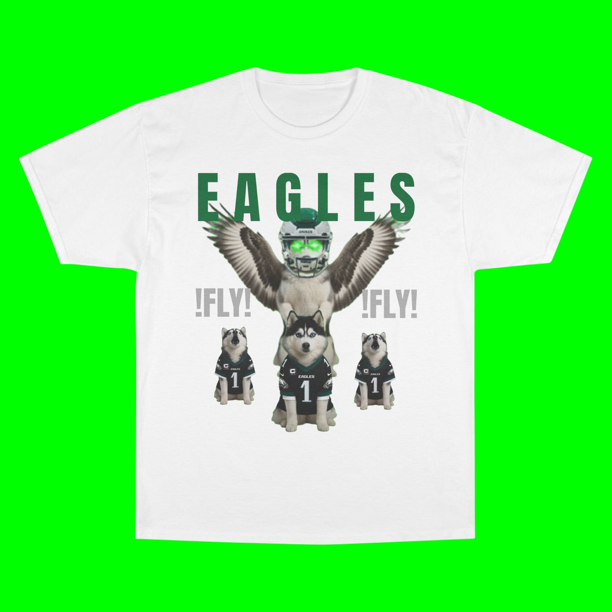 FLY, HUSKY, FLY - CHAMPION T-SHIRT