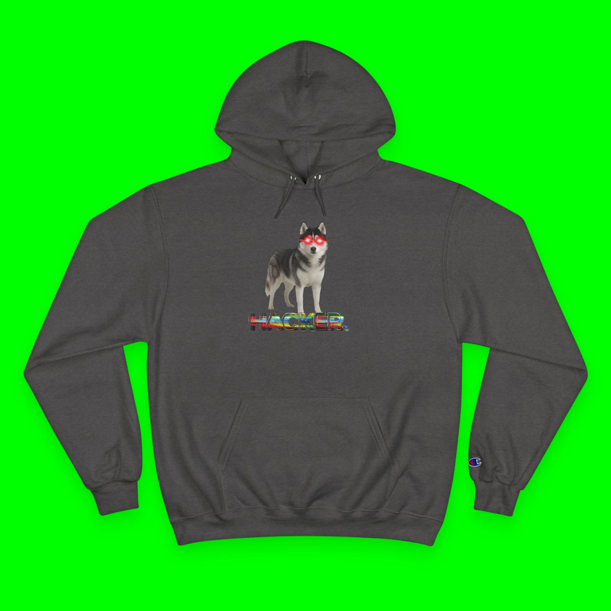 HACKER HUSKY- CHAMPION HOODIE