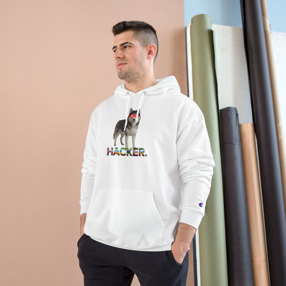 HACKER HUSKY- CHAMPION HOODIE