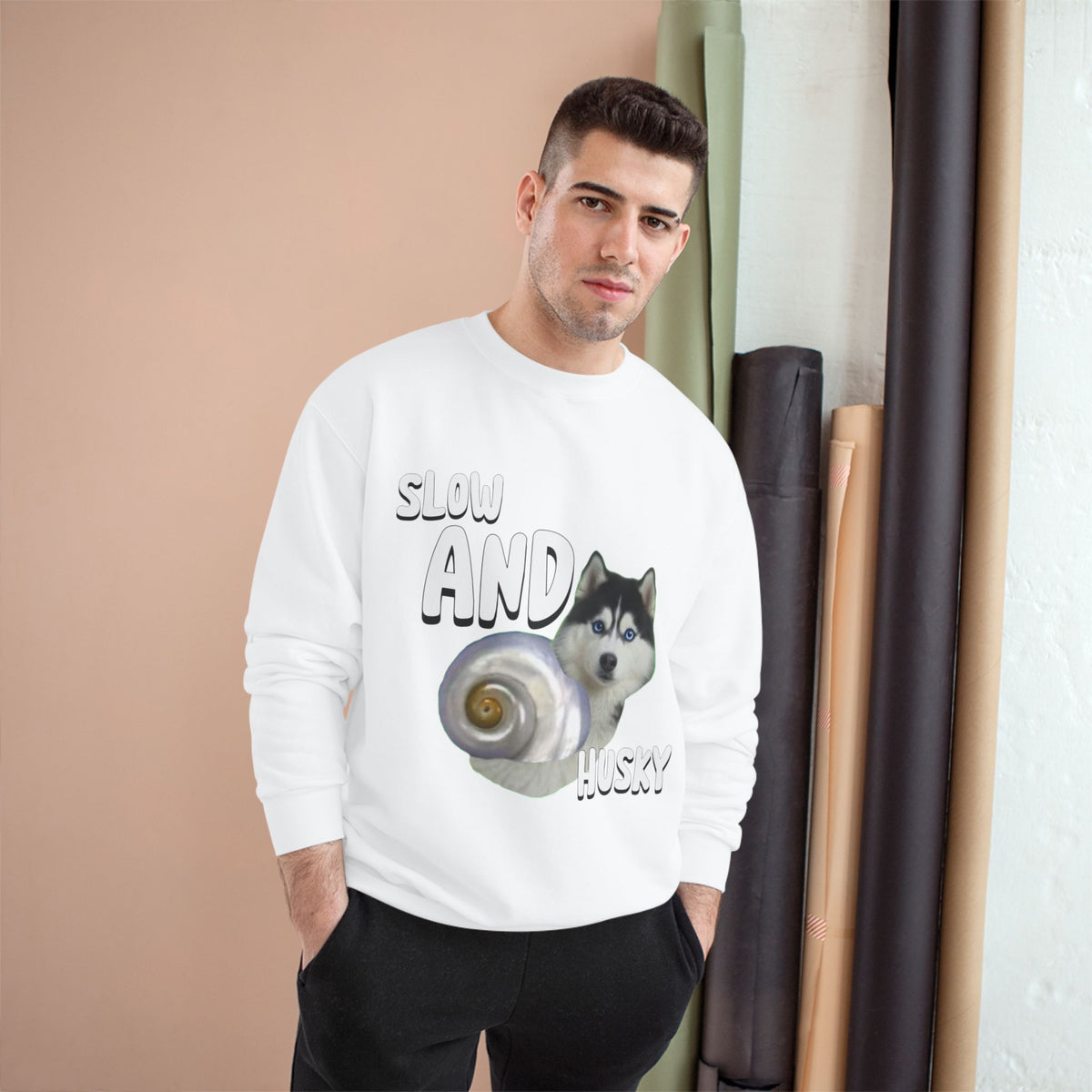 HUSKY WINS THE RACE CHAMPION SWEATSHIRT