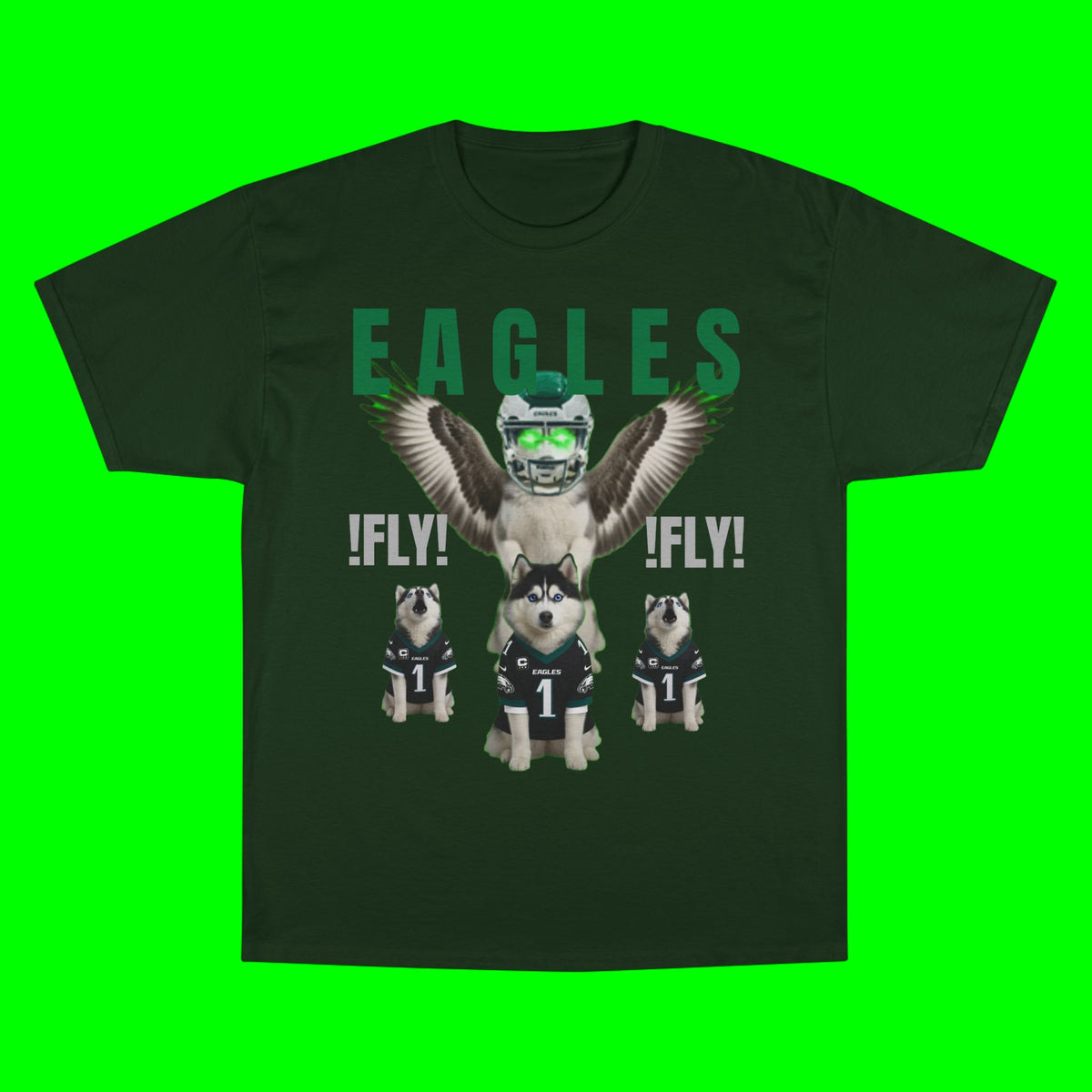 FLY, HUSKY, FLY - CHAMPION T-SHIRT