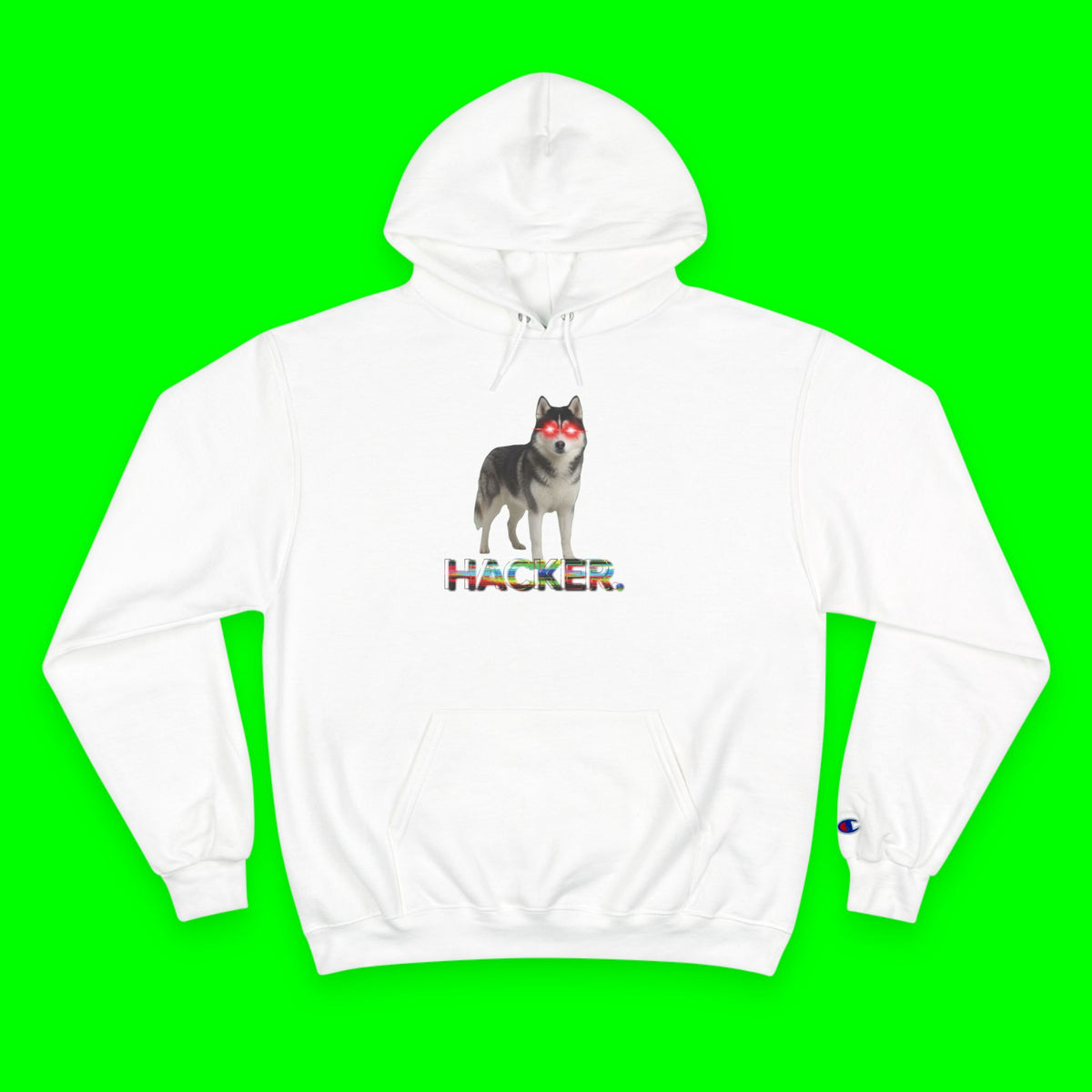 HACKER HUSKY- CHAMPION HOODIE
