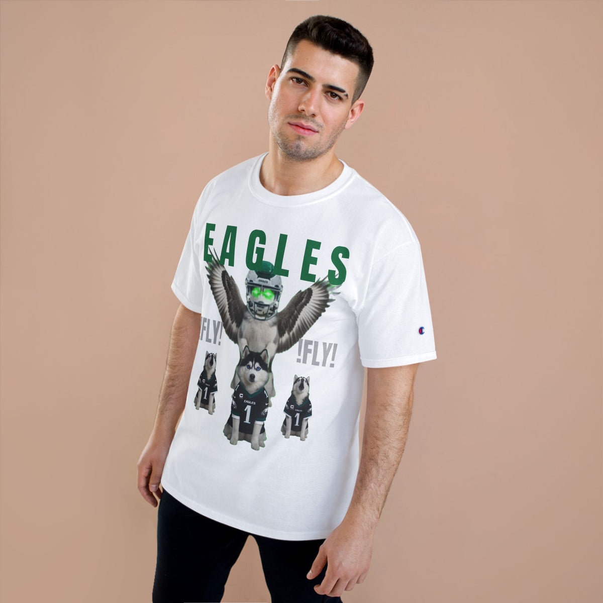 FLY, HUSKY, FLY - CHAMPION T-SHIRT