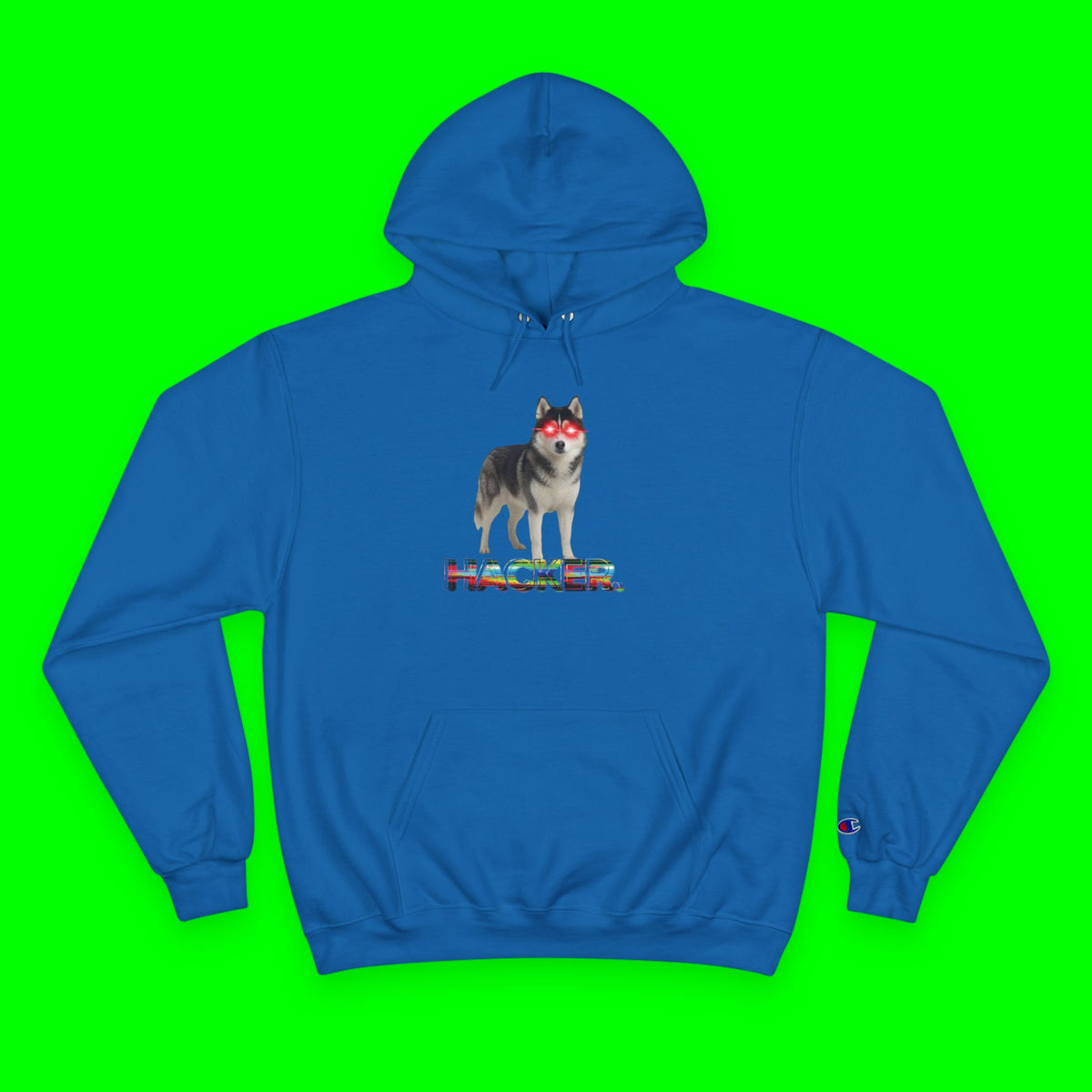 HACKER HUSKY- CHAMPION HOODIE