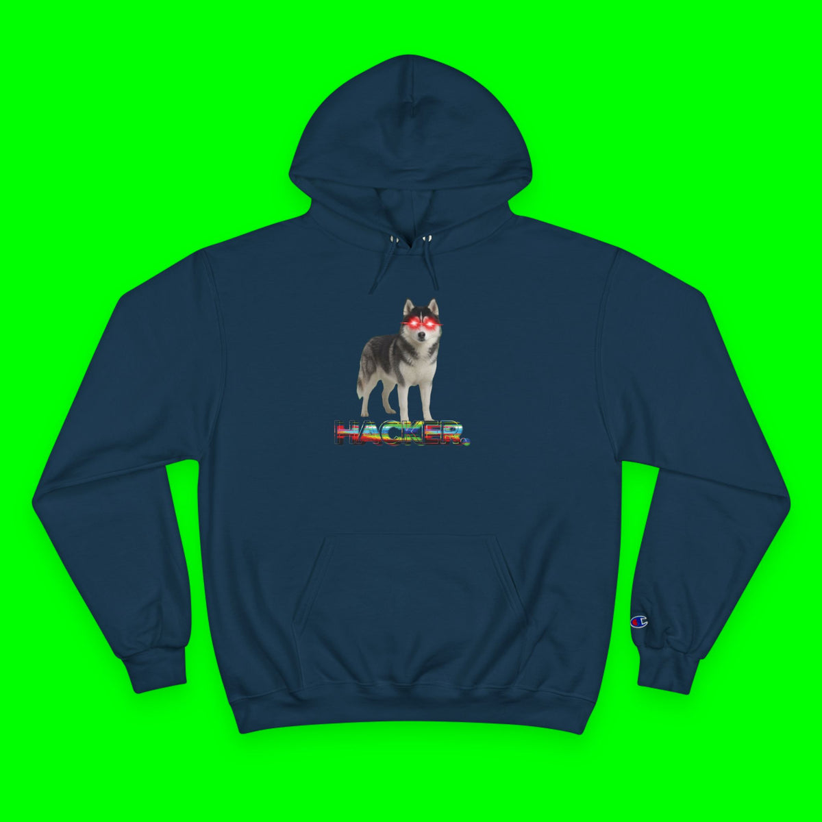 HACKER HUSKY- CHAMPION HOODIE