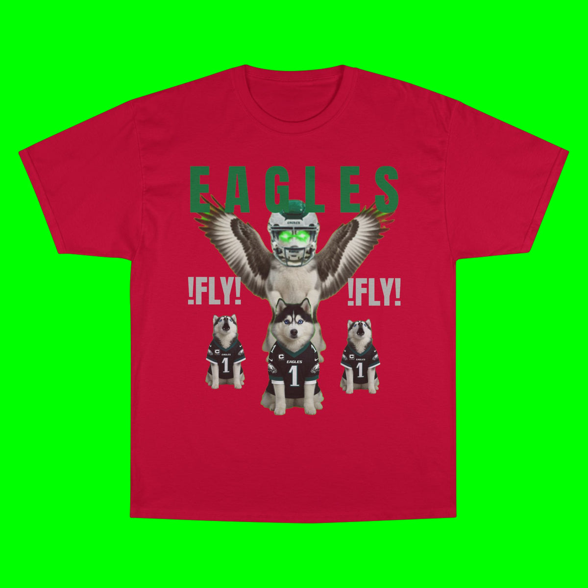 FLY, HUSKY, FLY - CHAMPION T-SHIRT