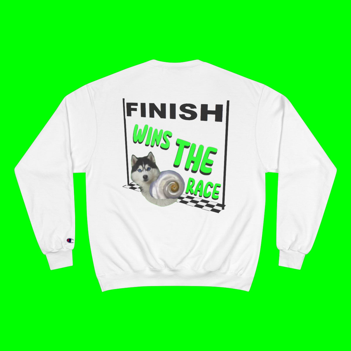 HUSKY WINS THE RACE CHAMPION SWEATSHIRT