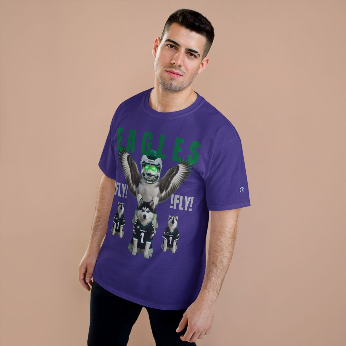 FLY, HUSKY, FLY - CHAMPION T-SHIRT