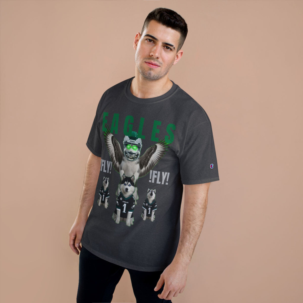 FLY, HUSKY, FLY - CHAMPION T-SHIRT