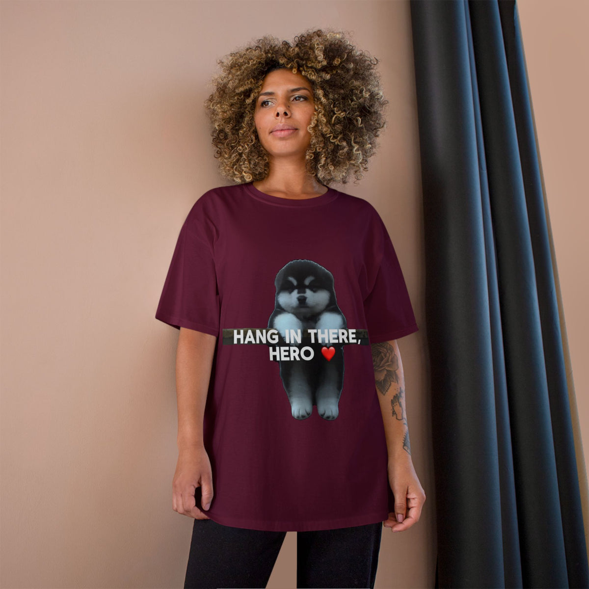 HANG IN THERE HUSKY - CHAMPION T-SHIRT