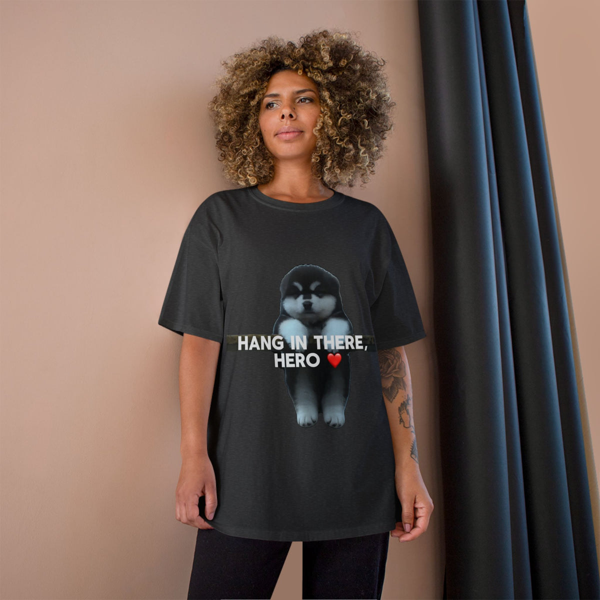 HANG IN THERE HUSKY - CHAMPION T-SHIRT