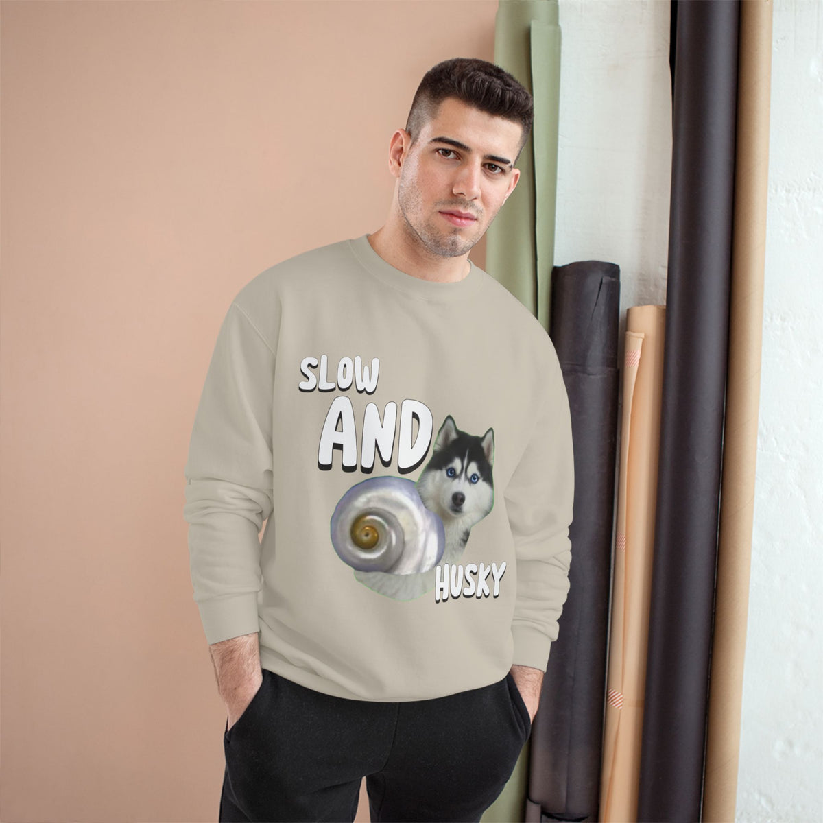 HUSKY WINS THE RACE CHAMPION SWEATSHIRT