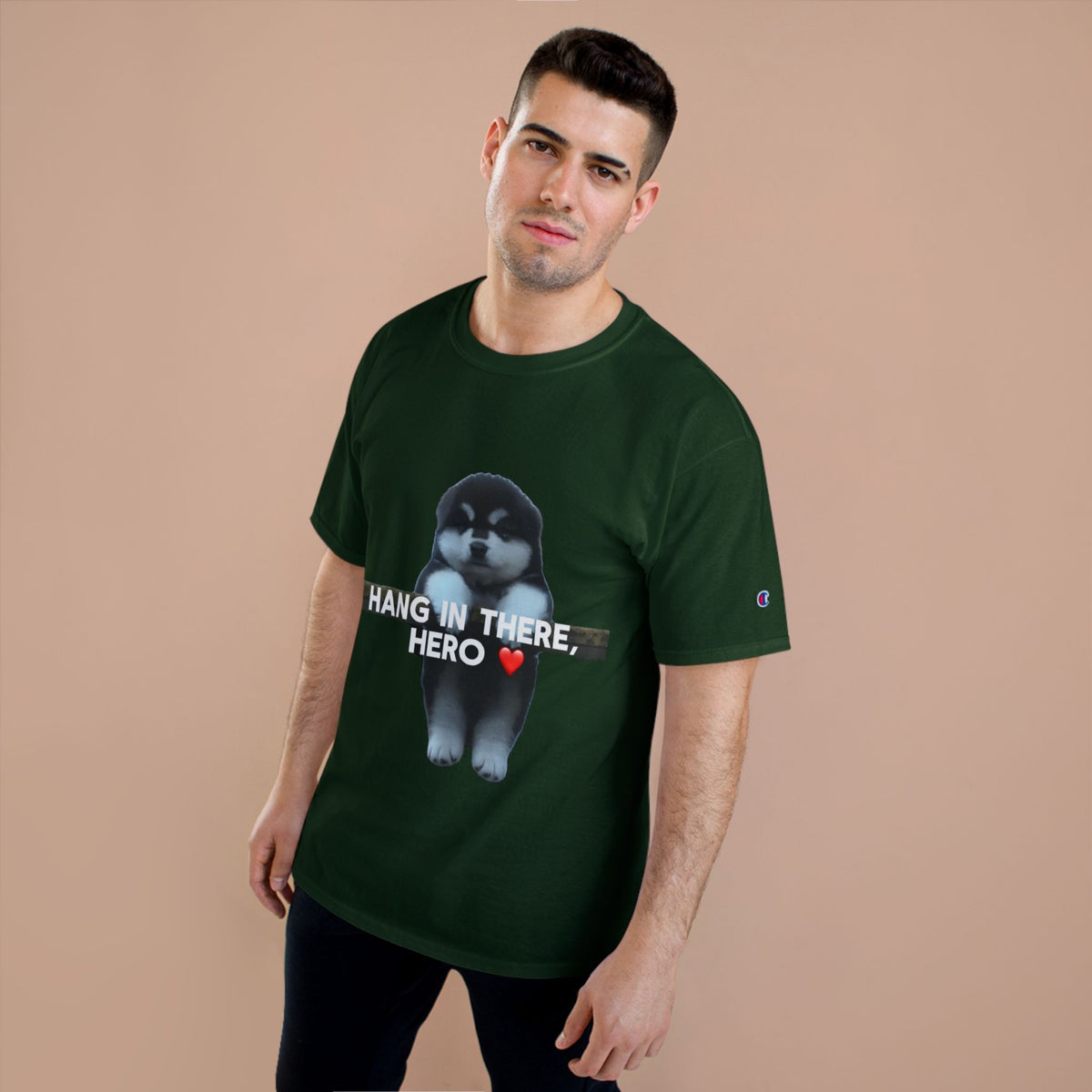 HANG IN THERE HUSKY - CHAMPION T-SHIRT