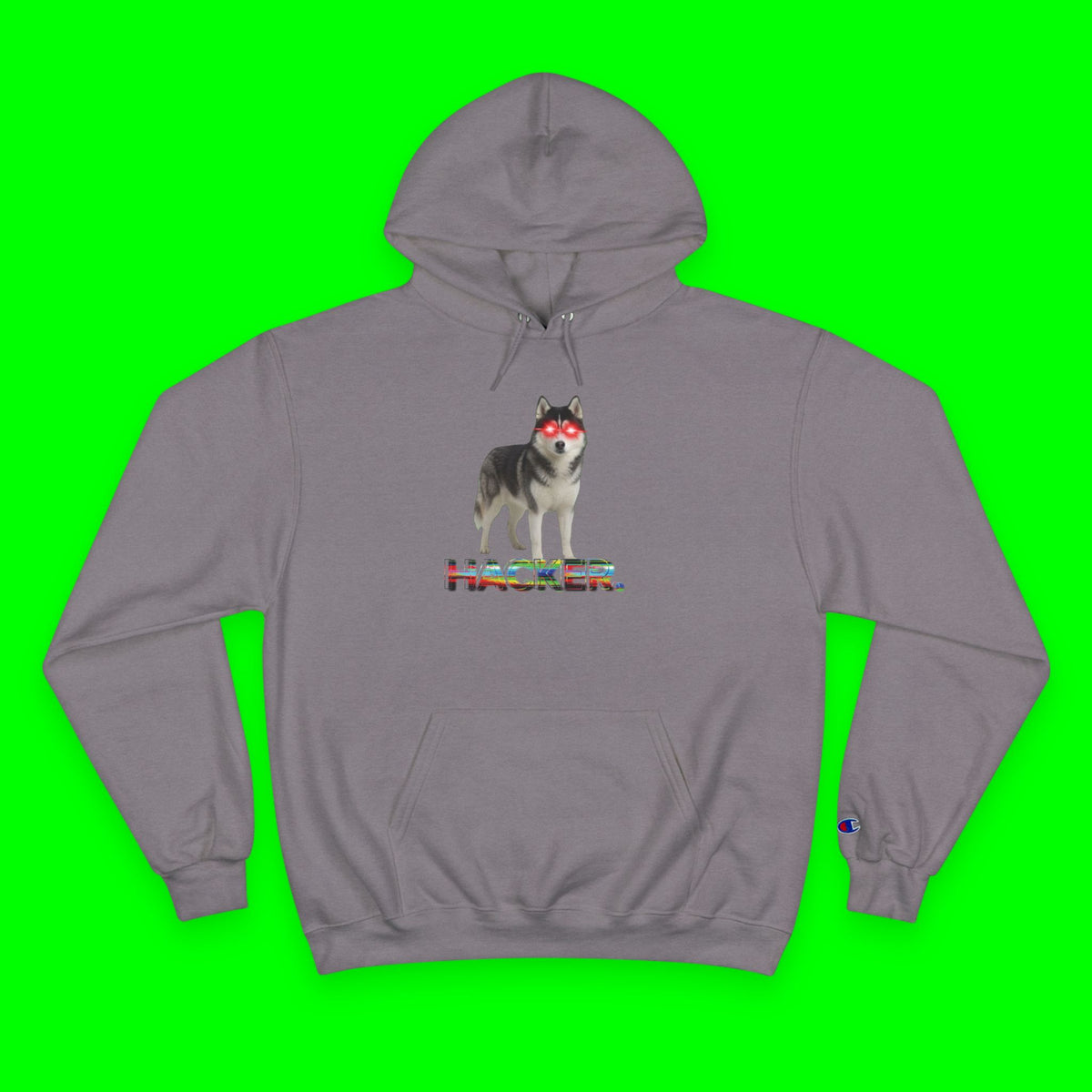 HACKER HUSKY- CHAMPION HOODIE